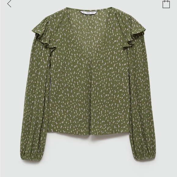 Mango Ruffles Printed Blouse - Picture 4 of 6